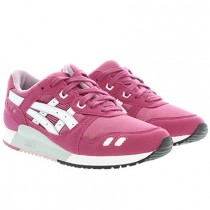Asics Gel Lyte 3 Femme Rose,Asics Baskets Femme Gel Lyte III Rose Malaga Blanc